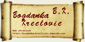 Bogdanka Kreclović vizit kartica